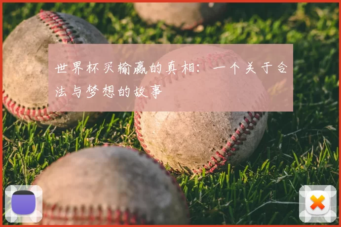 世界杯买输赢的真相:一个关于合法与梦想的故事
